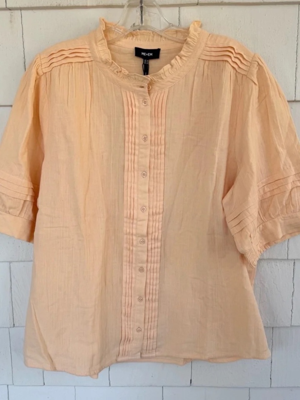ME+EM Cheesecloth Blouse in Peach Sherbet size 14 NWT